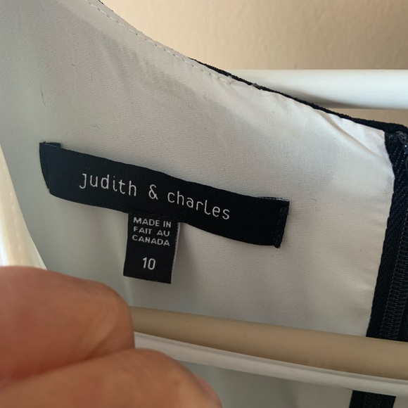 Judith & Charles Black, Ivory and Burgundy Sheath Dress Size 10 - Picture 7 of 9